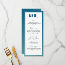 DINEERMENU moderne ster blauwe mint ombre-gradiënt Menu