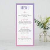 DINEERMENU moderne ster paars roze ombre gradiënt Menu (Staand voorkant)