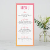 DINEERMENU moderne ster roze geel ombre verloop Menu (Staand voorkant)