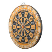 Diner beslissingsmaker! Geel geruit tafelkleed Dartbord (Voorkant Rechts)