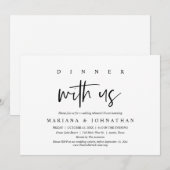 Diner bij ons thuis, proefhuwelijksfeest kaart (Voorkant / Achterkant)