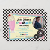 Diner Birthday Retro Party Fifties Foto 50's Kaart (Voorkant / Achterkant)