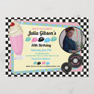 Diner Birthday Retro Party Fifties Foto 50's Kaart