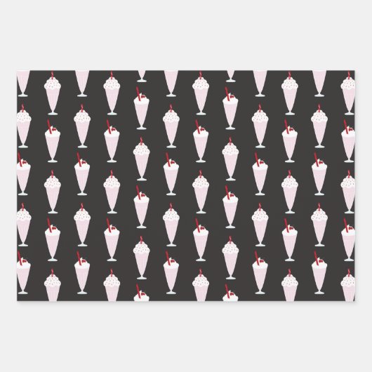 Diner Black Red Trio uit de jaren 1950 Inpakpapier Vel (Voorkant)