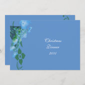 diner blue hydrangea bloemen kaart (Voorkant / Achterkant)