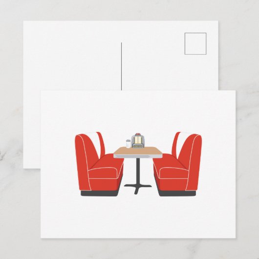 Diner Booth Briefkaart (Voorkant / Achterkant)