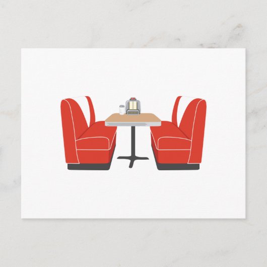 Diner Booth Briefkaart (Voorkant)