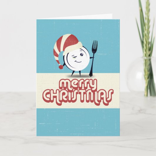Diner bord Kerstmis chef restaurant catering Feestdagen Kaart (Voorkant)