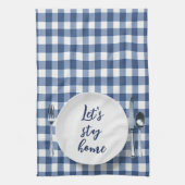Diner Bord op Blue Gingham Theedoek (Verticaal)