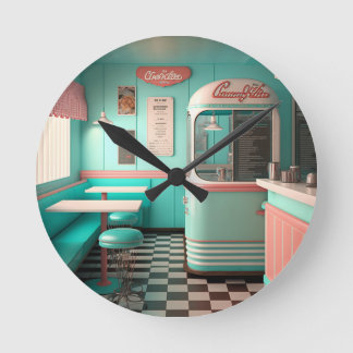  Diner Clock uit de jaren '50 Ronde Klok