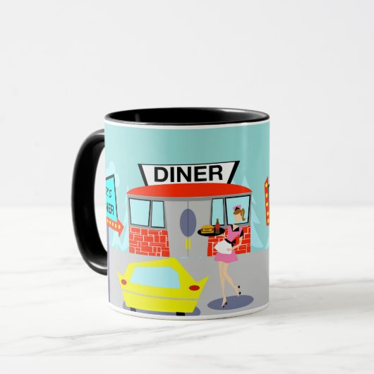 Diner Coffee Mok 1950 (Voorkant links)