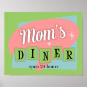 Diner Custom Retro Kitchen Print van mama (Voorkant)