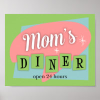 Diner Custom Retro Kitchen Print van mama