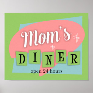 Diner Custom Retro Kitchen Print van mama