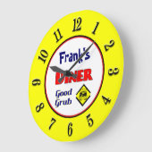 Diner Custom Retro Wall Clock Grote Klok (Hoek)