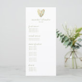 Diner & Dansen Bloemen Groen Bruiloft Receptie Menu (Staand voorkant)