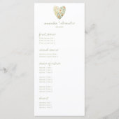 Diner & Dansen Bloemen Groen Bruiloft Receptie Menu (Voorkant)