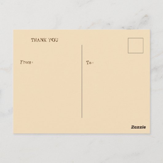 DINER DEELNAME BEDANKKAART BRIEFKAART (Achterkant)