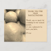 DINER DEELNAME BEDANKKAART BRIEFKAART (Voorkant)