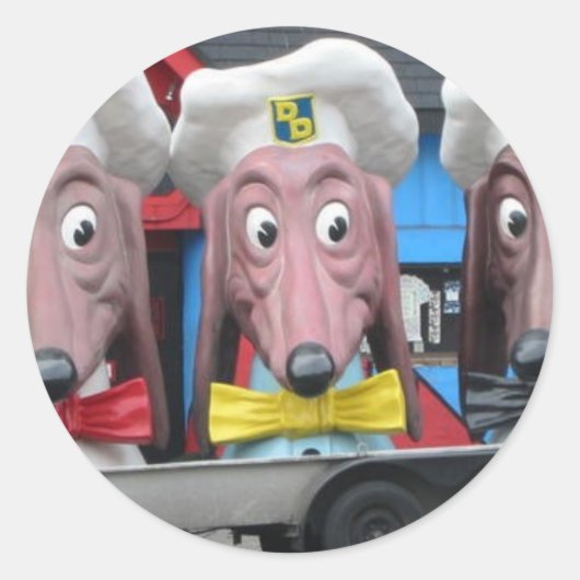 Diner Dogs Ronde Sticker (Voorkant)