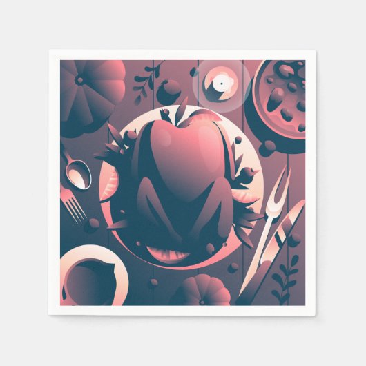 diner donkere Thanksgiving Servet (Voorkant)