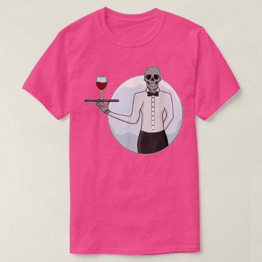Diner Drink Restaurant Waitress Skull Waite T-shirt (Design voorkant)