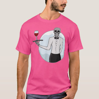Diner Drink Restaurant Waitress Skull Waite T-shirt