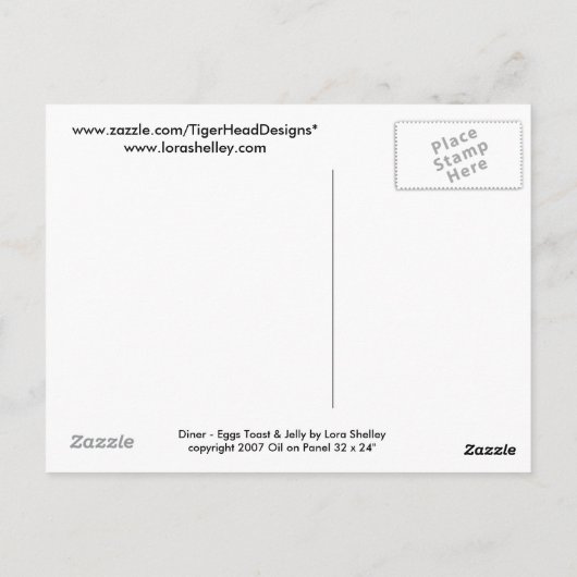 Diner Eggs Toast &Jelly Briefkaart (Achterkant)