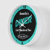 Diner Elke Naam Stijl Datum Retro Turquoise Zwart (Hoek)