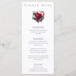 Diner en Bar Menu-Modern Hartvormig Roos Menu