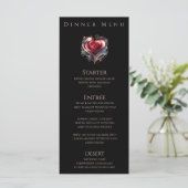 Diner en Bar Menu-Modern Hartvormig Roos Menu (Staand voorkant)