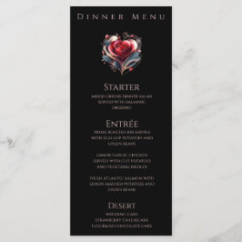 Diner en Bar Menu-Modern Hartvormig Roos Menu