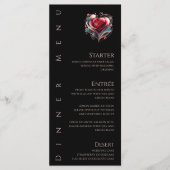 Diner en Bar Menu-Modern Hartvormig Roos Menu (Voorkant)