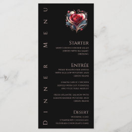 Diner en Bar Menu-Modern Hartvormig Roos Menu