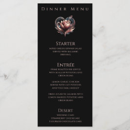 Diner en Bar Menu-Modern Roos met een hart Menu
