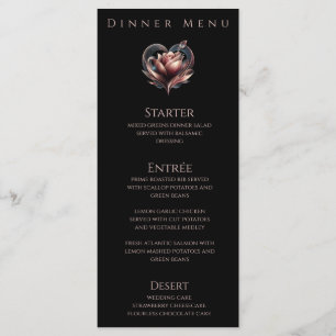Diner en Bar Menu-Modern Roos met een hart Menu