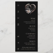 Diner en Bar Menu-Modern roze hart met bloemen Menu (Achterkant)