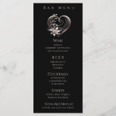 Diner en Bar Menu-Modern roze hart met bloemen Menu (Achterkant)