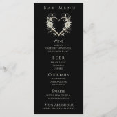 Diner en Bar Menu-Moderne bloemen met een hart Menu (Achterkant)