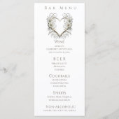 Diner en Bar Menu-Moderne bloemen met een hart Menu (Achterkant)