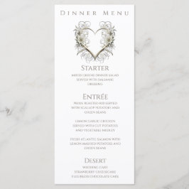 Diner en Bar Menu-Moderne bloemen met een hart Menu