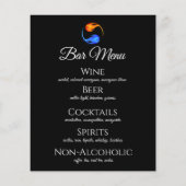 Diner en Bar Menu-Twin Flame Bruiloft Thema-Zwart (Achterkant)