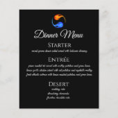 Diner en Bar Menu-Twin Flame Bruiloft Thema-Zwart (Voorkant)
