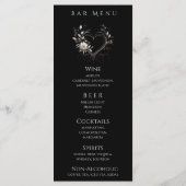 Diner en Bar Menu-Witte bloemen met een hart Menu (Achterkant)
