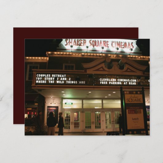 Diner en de films reactie Kaart (Voorkant / Achterkant)