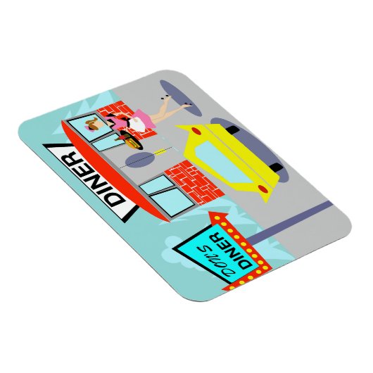 Diner Flexi Magnet uit 1950 Magneet (Rechterzijde)