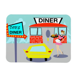 Diner Flexi Magnet uit 1950 Magneet