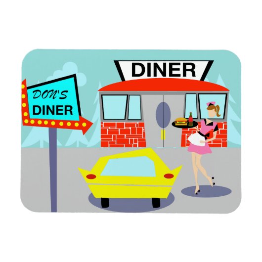 Diner Flexi Magnet uit 1950 Magneet (Horizontaal)