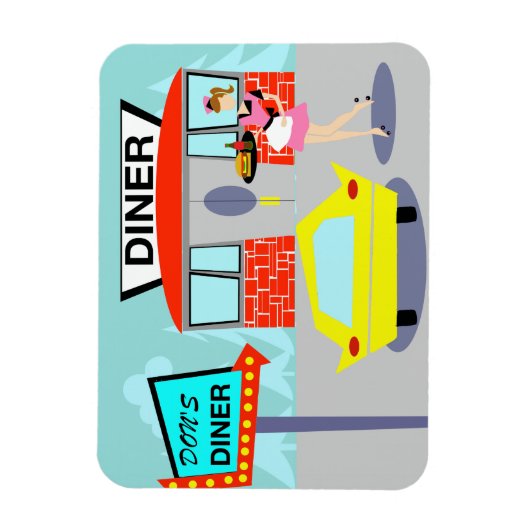 Diner Flexi Magnet uit 1950 Magneet (Verticaal)