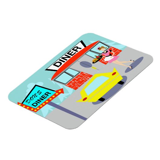 Diner Flexi Magnet uit 1950 Magneet (Linkerzijde)